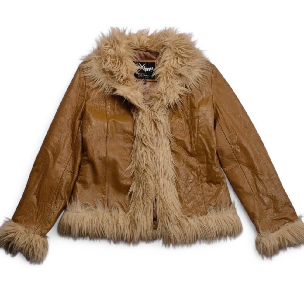 Leather and faux fur jacket